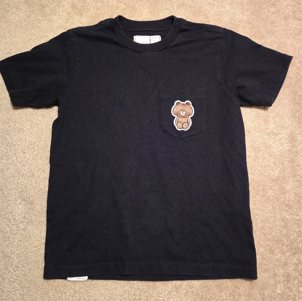 Bear print pocket t-shirt Chocoolate xxs